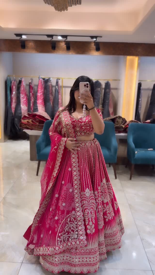 Fuchsia Pink Bridal Lehenga
