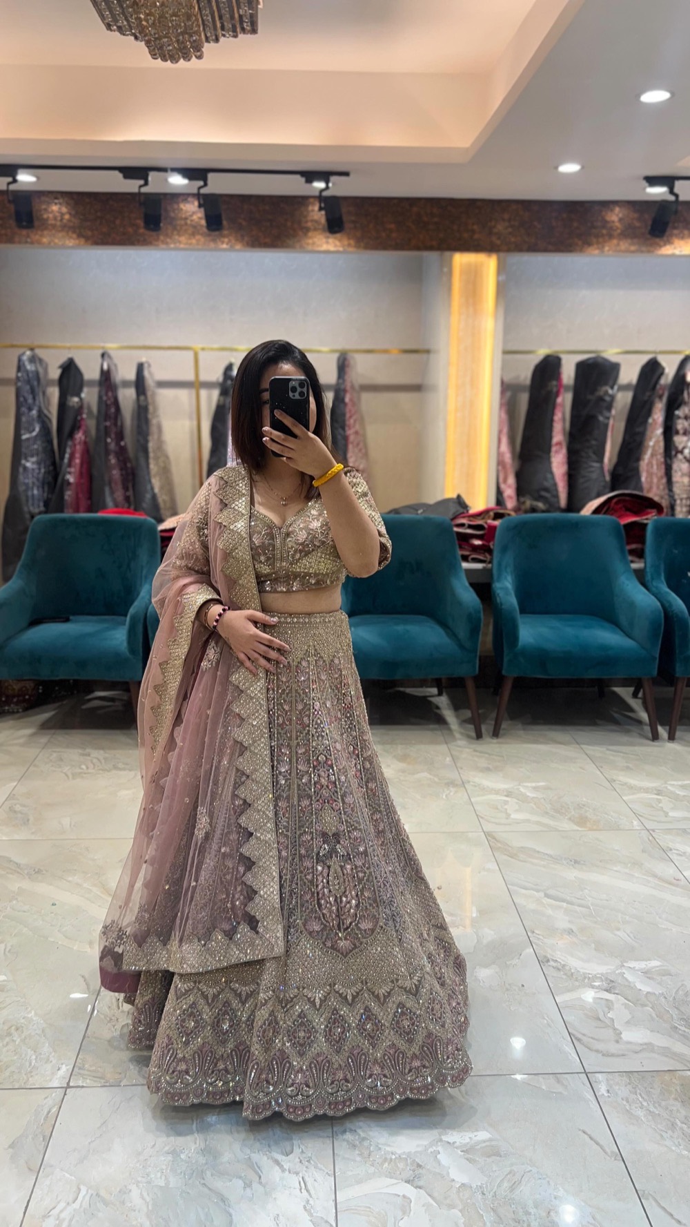 Mauve Embellished Lehenga