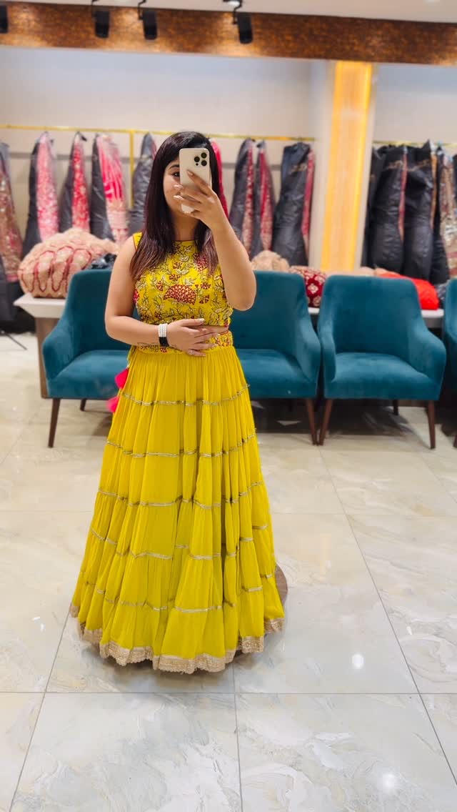 Mustard Ruffled Lehenga