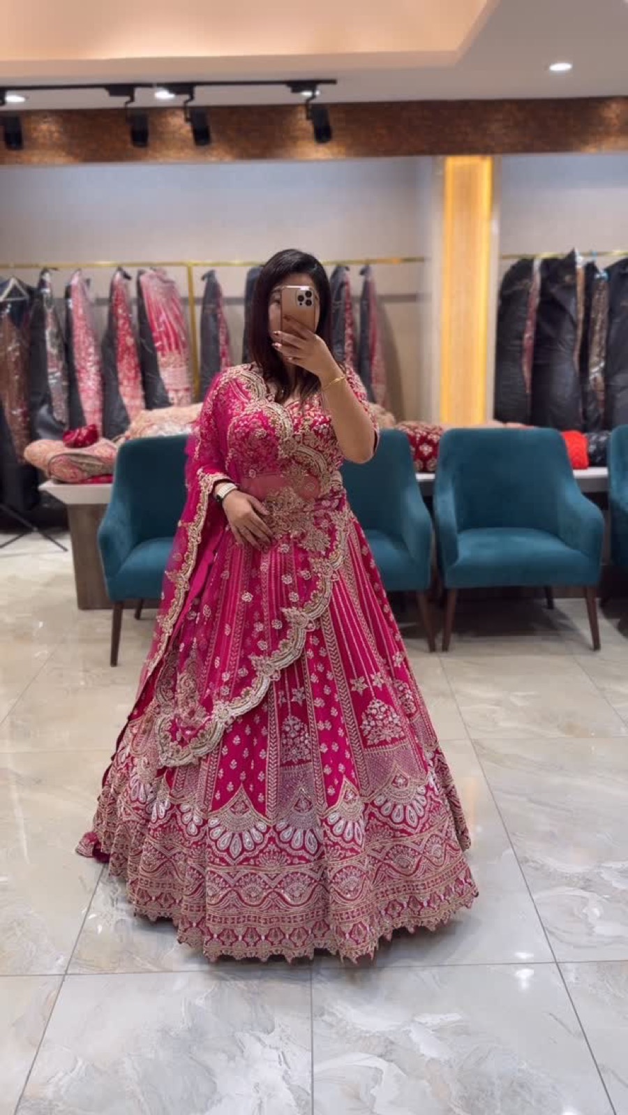 Rani Pink Bridal Lehenga